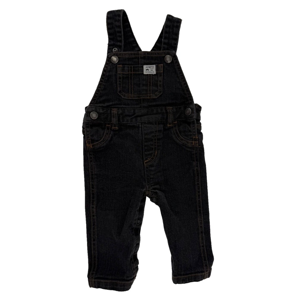 Carter's Denim Overalls Baby 9 Months Dark Wash Little Chopper Motorcycle Co